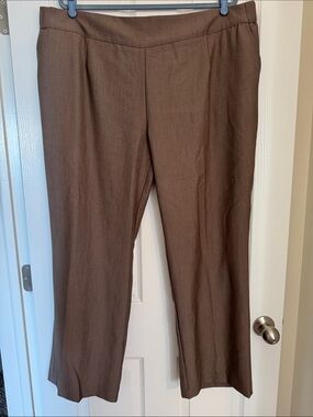 Avenue Brown Elastic-Waist Skirt with Lining